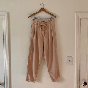 Free People M Margate Pleated Trouser Misty Rose